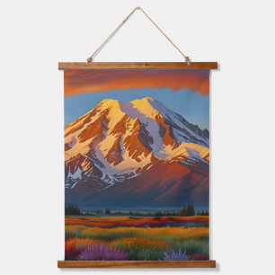 Crimson wolken boven de vallei hangend wandkleed