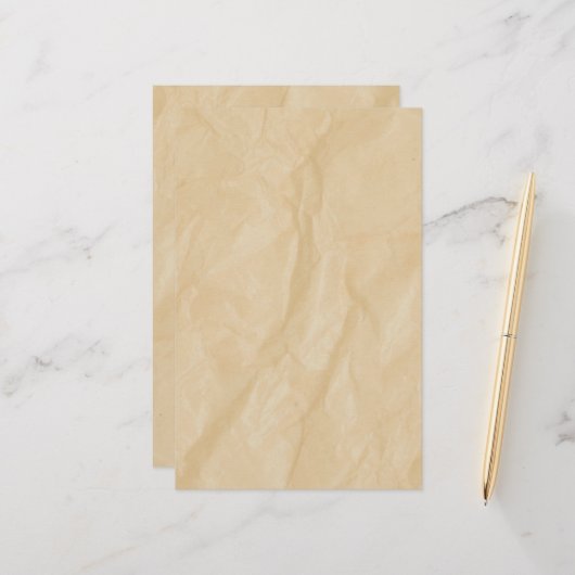 Crinkle Paper Achtergrond Stationery Briefpapier (Voorkant / Achterkant in situ)