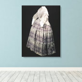 Crinoline jurk, 1850-60 canvas afdruk (Insitu (Houten vloer))
