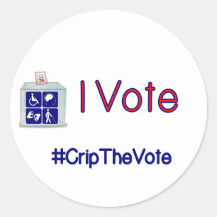 #CripTheVote Ik STEM stickers (rond) klein
