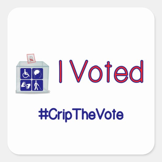 #CripTheVote J'ai VOTÉ des autocollants (carré) pe (Devant)