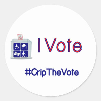#CripTheVote Je vote les autocollants (ronds) gran