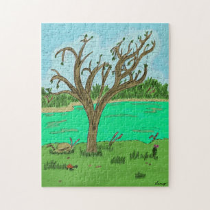 Crique avec puzzle d'arbre