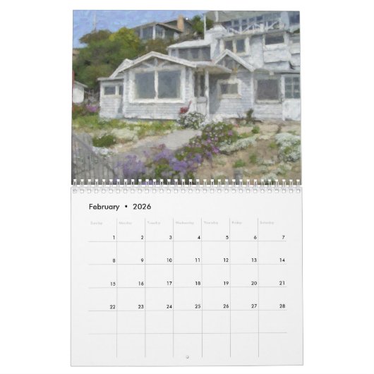 Crique en cristal, côte de Newport, calendrier de (Feb 2026)