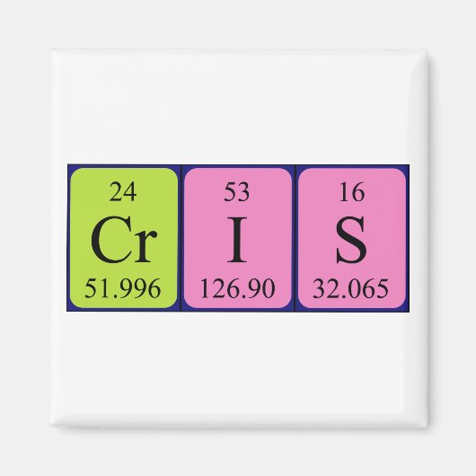 Cris periodiek table name magnet magneet (Voorkant)