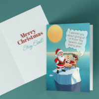 Crise climatique au pôle Nord Carte de Noël amusan