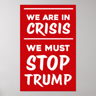CRISIS Anti-Trump Rood Protesteer Poster