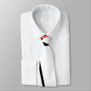 Crisis met koraal en zwarte strepen op wit stropdas