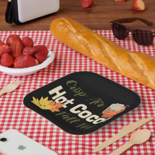 Crisp Air Hot Cacao Herfst Voelt Papieren Bordje