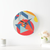 Crisp Contemporary of Blue and Orange Wall Clock Grote Klok (Huis)
