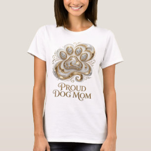Crisp Gold PROUD DOG MOM-ontwerp T-shirt