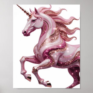 Crisp Gold UNICORN Artistiek Motief v2 Poster