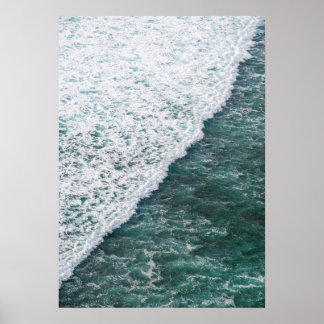 Crisp Ocean Wave - Luchtfoto Kustfotografie voor Poster