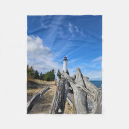 Crisp Point Lighthouse Fleece Deken