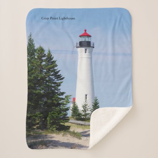 Crisp Point Lighthouse sherpa blanket Deken (Voorkant)