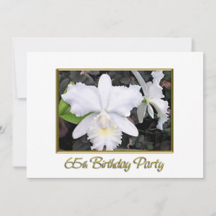 Crisp White Orchids Birthday Party 65 Kaart
