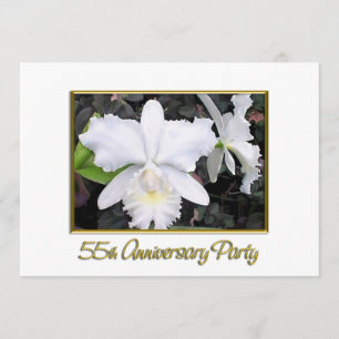 Crisp White Orchids Jubileum Party 55 Kaart