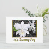 Crisp White Orchids Jubileum Party 60 Kaart (Staand voorkant)