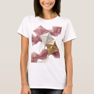 Crispe Gouden VLIEGER DIE IN DE LUCHT VLIegt Grafi T-shirt