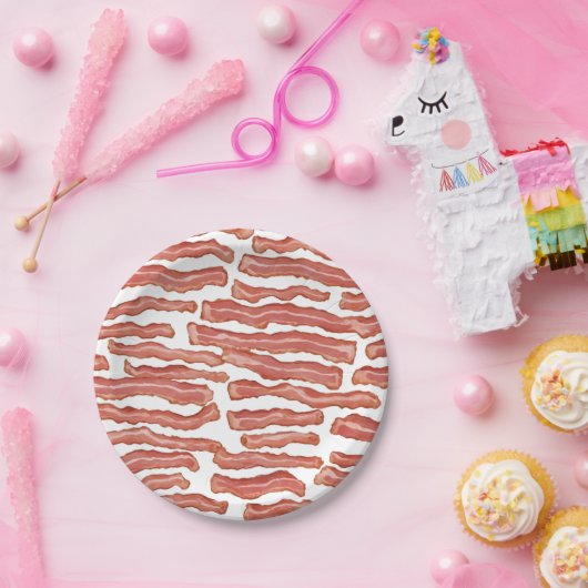 Crispy Bacon Patterned Papieren Bordje (Feest)