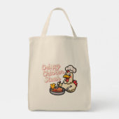 Crispy Chicken Steak Schattigee Cartoon Voedsel Pu Tote Bag (Achterkant)