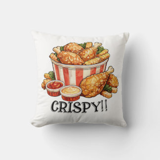 Crispy Fried Chicken Emmer Aquarel Kunst Kussen