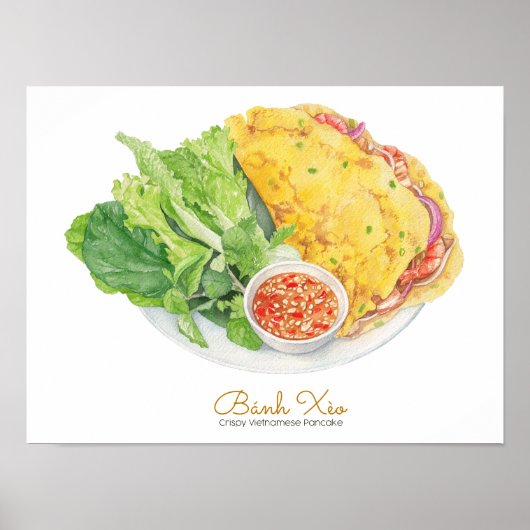 Crispy Vietnamees Pancake - Banh Xeo-Poster Poster (Voorkant)