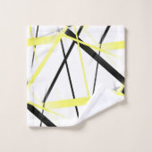 Criss Crossed Lemon Yellow en Black Stripes in Wh Bad Handdoek (Wasdoekje)