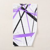 Criss Crossed Lilac and Black Stripes on White (Serviette à main)