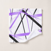 Criss Crossed Lilac and Black Stripes on White (Gant de toilette)