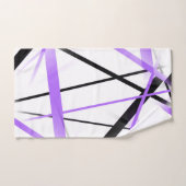 Criss Crossed Lilac and Black Stripes on White (Serviette à main)