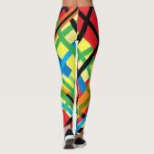 Crisscross Stripes Leggings Motifs Abstraits (Dos)