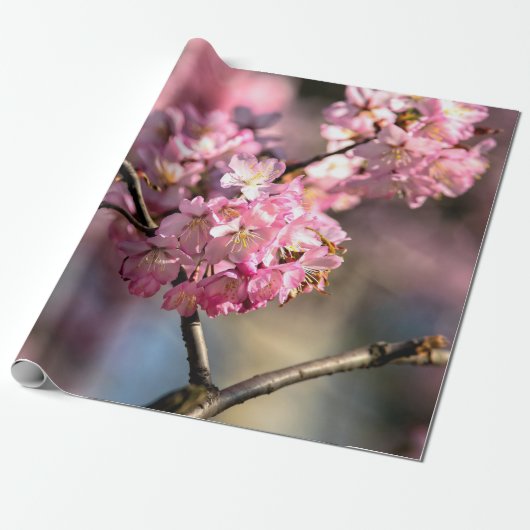 Crisscrossed Sakura Tree Twigs Cadeaupapier (Uitgerold)