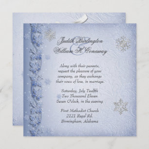 Cristal Blue Snowflakes Invitation au mariage d'hi