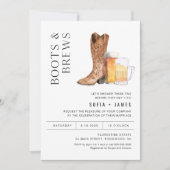 CRISTAL Boots & Brews Couples Douche Invitation (Devant)