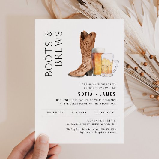 CRISTAL Boots & Brews Couples Douche Invitation