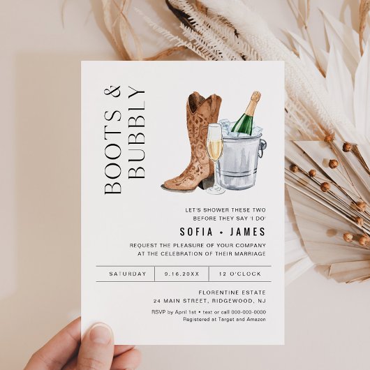 CRISTAL Boots & Bubbly Couples Show Invitation