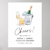 CRISTAL Bubbles and Brews Couples Shower Sign Poster (Voorkant)
