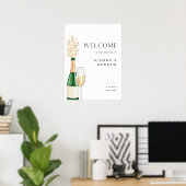 CRISTAL Champagne Bubble Wedding Welcome 18x24 Poster (Thuiskantoor)