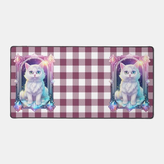 Cristal Chat Violet Noir Plaid Cute Blanc Kitten (Recto)
