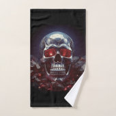 Cristal Crâne avec Ruby Red Eyes Serviette (Serviette à main)