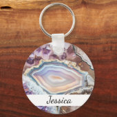 Cristal de géode moderne | Porte-clés en cristal (Recto)