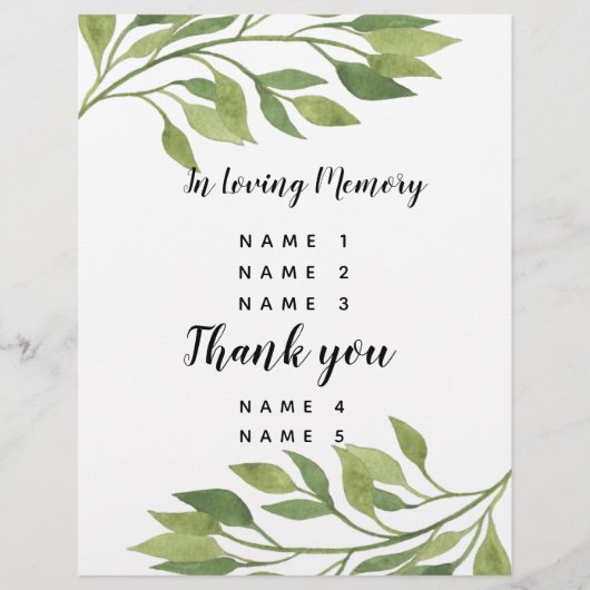 cristal mariage verdure programme mariage (Dos)