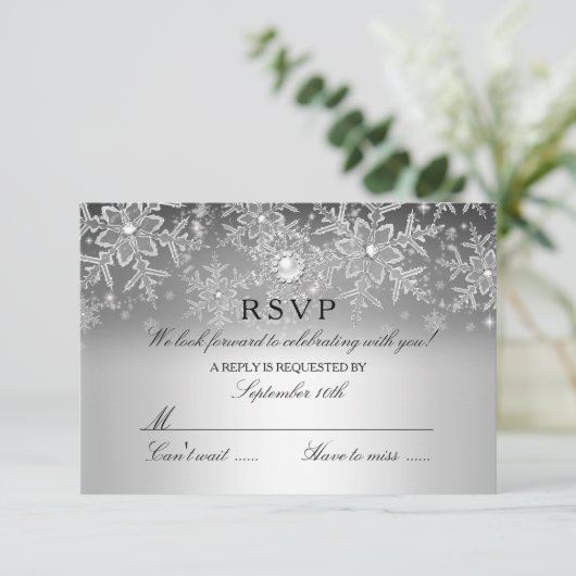 Cristal Pearl Flocon de neige Silver Winter RSVP (Debout devant)