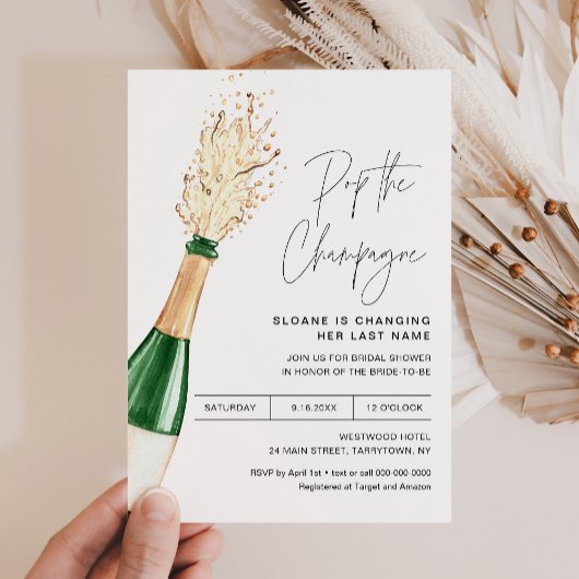 CRISTAL Pop The Champagne Bridal Show Invitation