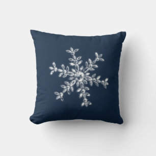 Cristal Snowflake Coussin de vacances en bleu