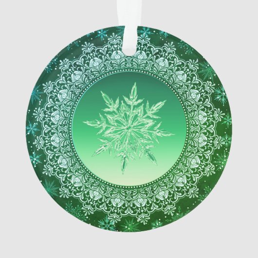 Cristal Snowflake Emerald Noël vert (dos)