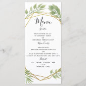 cristal Verdure mariage menu feuillage MODÈLE (Dos)