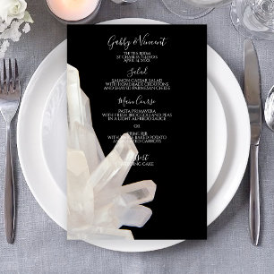 Cristaux blancs sur le menu Mariage noir