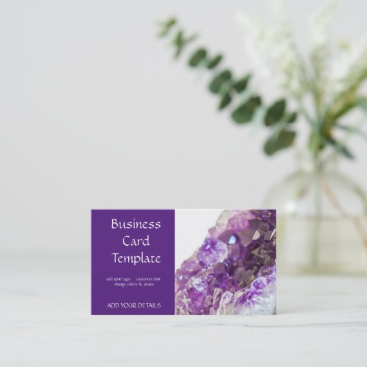 Cristaux de guérison Carte de visite d'méthyste (Debout devant)